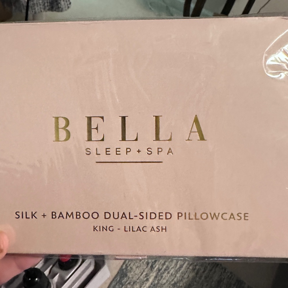 🆕 Bella Sleep + Spa Silk + Bamboo Dual-Sided Pillowcase King Lilac-Ash NIB